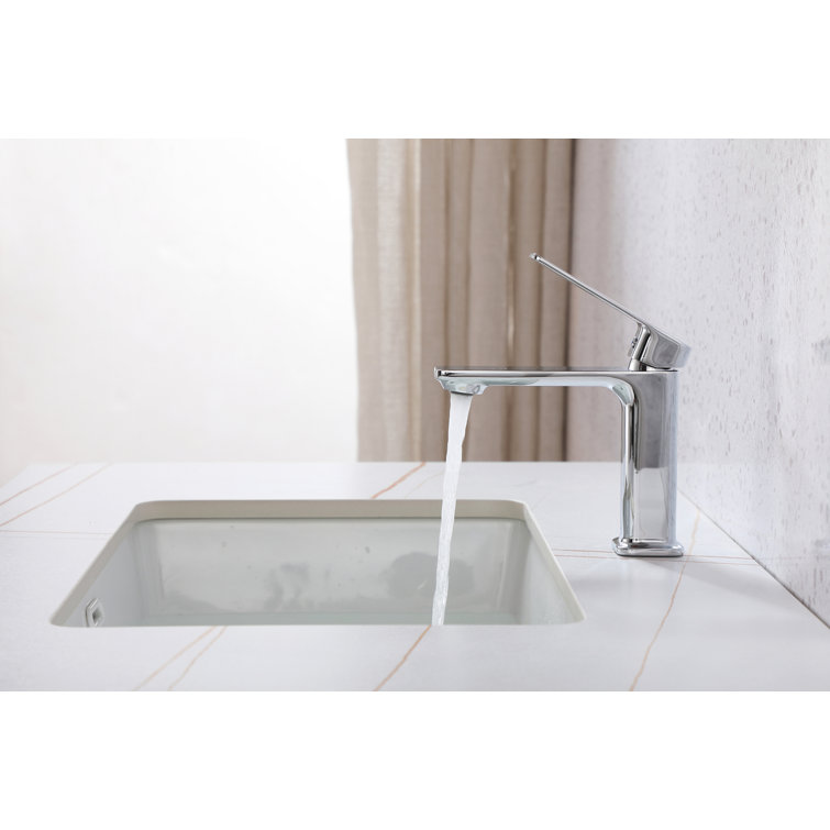 Lena Chrome Single-Handle Bathroom Faucet with Ceramic Valve