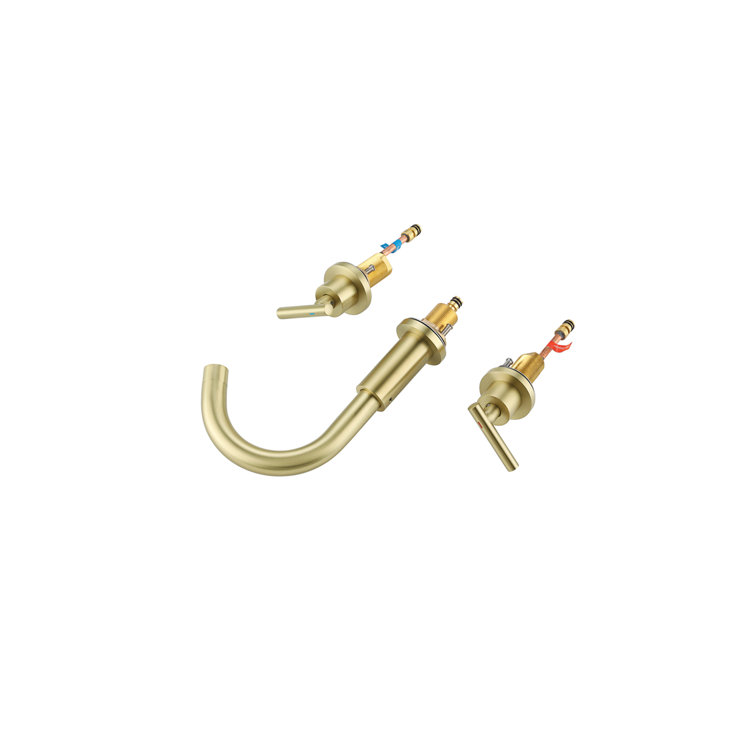 Brushed Gold Stainless Steel 2-Handle Widespread Bathroom Faucet