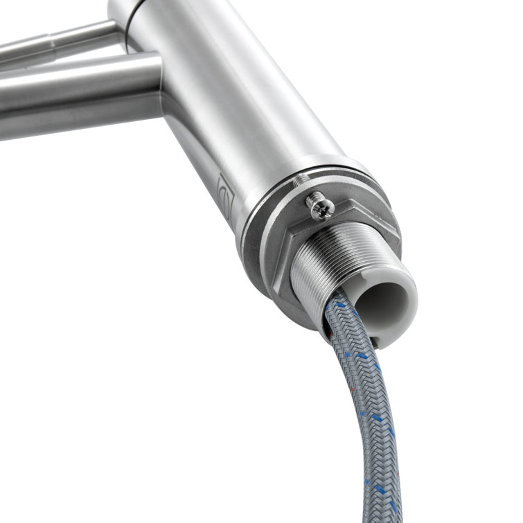 Brushed Nickel Single Hole Bathroom Sink Faucet
