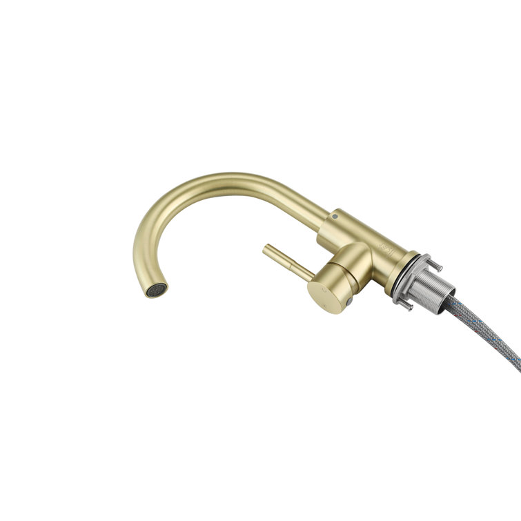 Brushed Gold Stainless Steel Single-Handle Bathroom Faucet