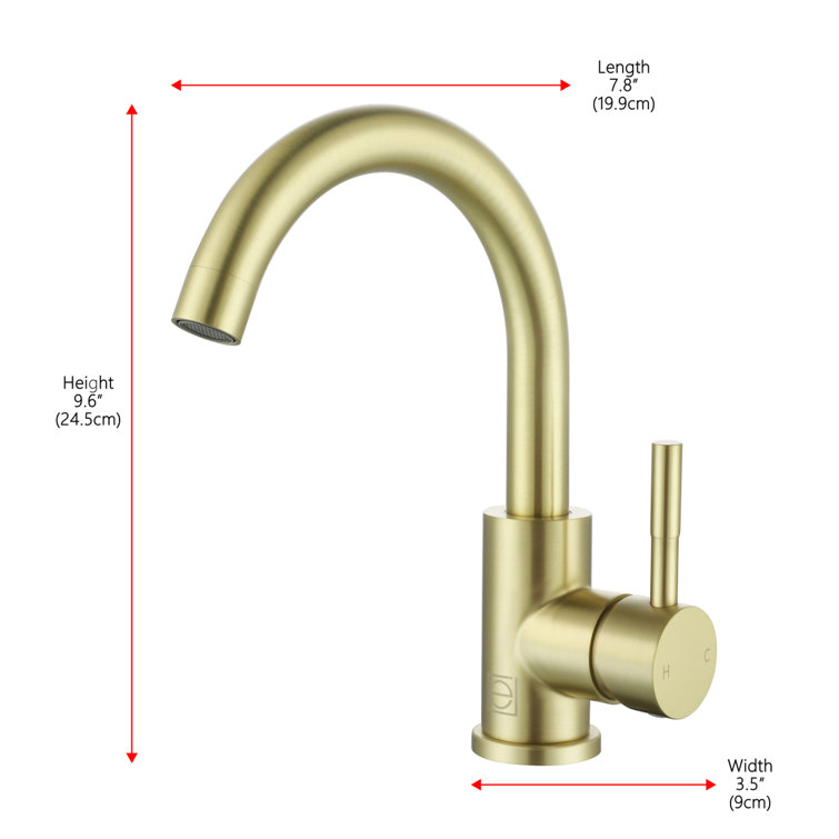 Brushed Gold Stainless Steel Single-Handle Bathroom Faucet