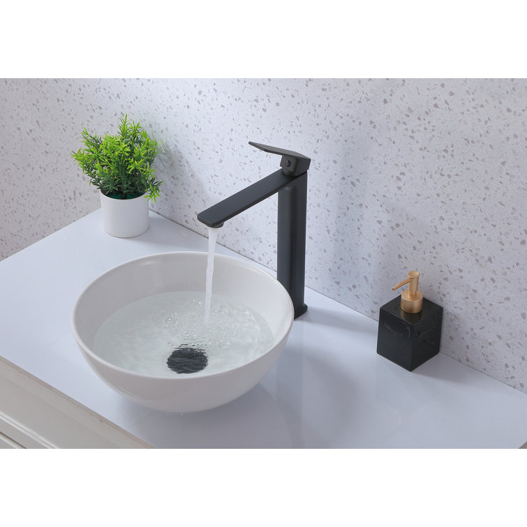 Matte Black Single-Handle Vessel Sink Bathroom Faucet