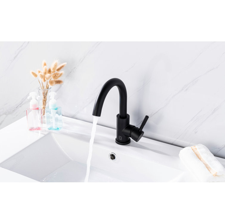 Matte Black Stainless Steel Single-Handle Bathroom Faucet