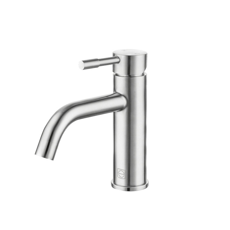 Brushed Nickel Single Hole Bathroom Sink Faucet
