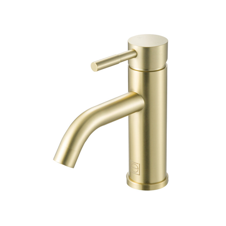 Brushed Gold Stainless Steel Single-Handle Bathroom Faucet