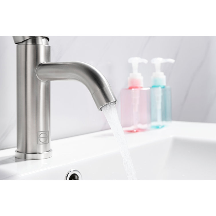 Brushed Nickel Single Hole Bathroom Sink Faucet