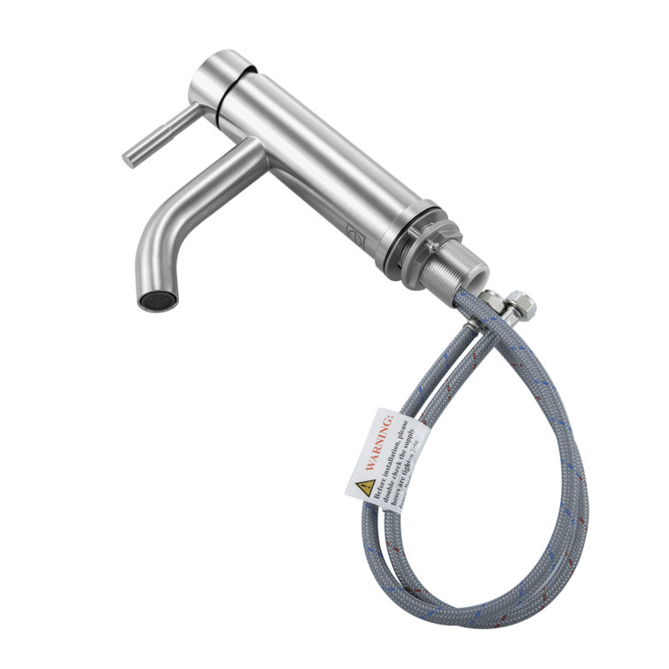 Brushed Nickel Single Hole Bathroom Sink Faucet