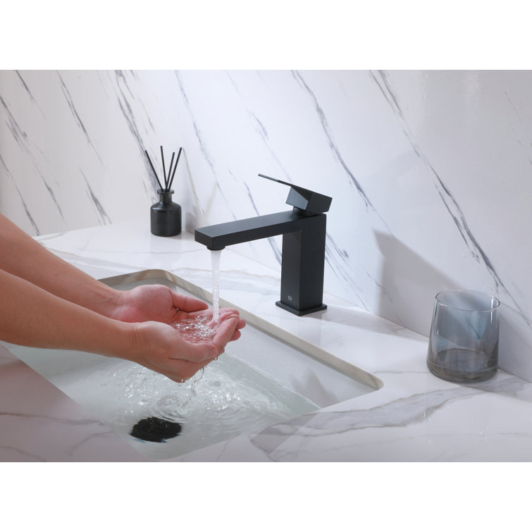 Matte Black Stainless Steel Single-Handle Bathroom Faucet