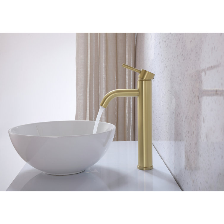 Brushed Gold Stainless Steel Single-Handle Bathroom Faucet