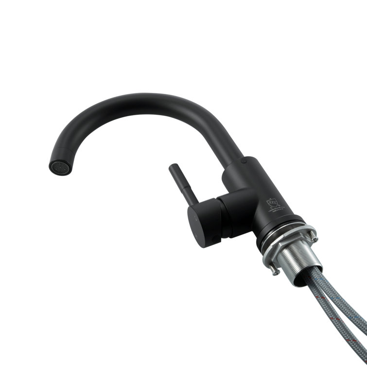 Matte Black Stainless Steel Single-Handle Bathroom Faucet