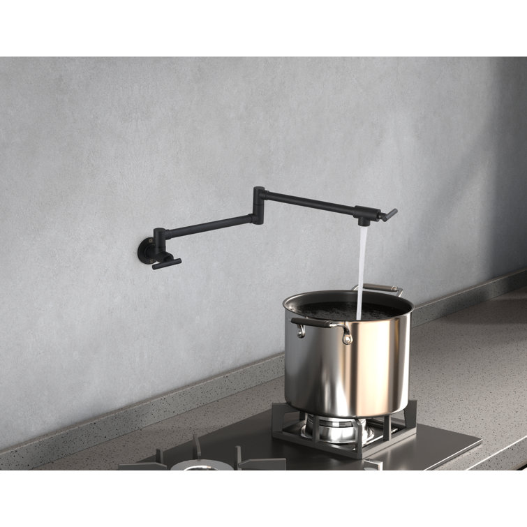 Matte Black Brass Dual Handle Kitchen Faucet