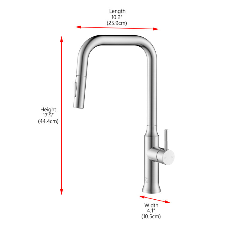 Brushed Nickel Gooseneck Kitchen Faucet with Pull-out Spray