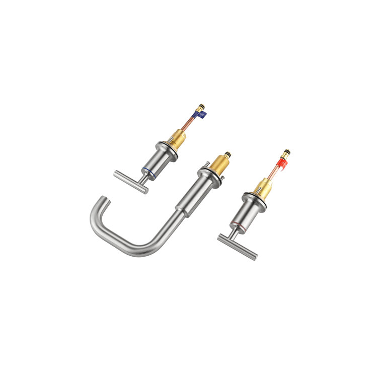 Brushed Nickel Double Handle Corrosion Resistant Bathroom Faucet