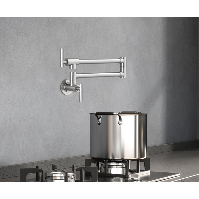 Gabriel Brushed Nickel Wall Mounted Pot Filler Faucet