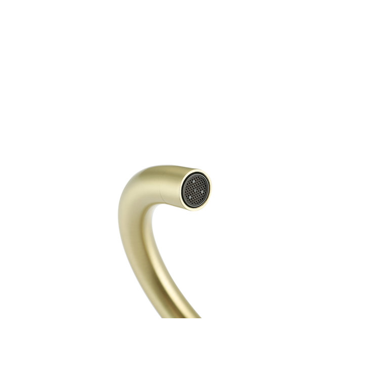 Brushed Gold Stainless Steel Single-Handle Bathroom Faucet
