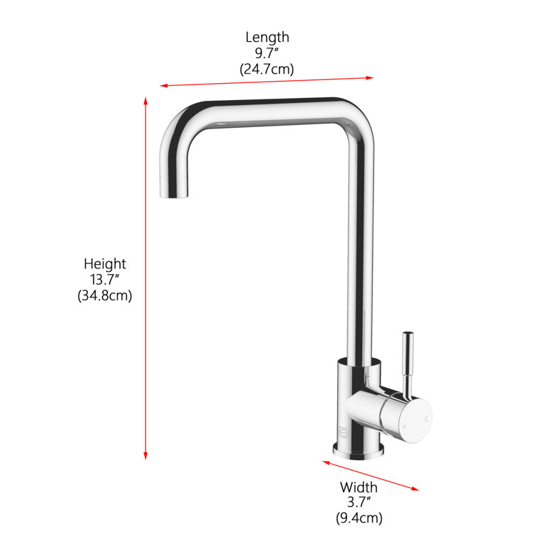 Chrome Single Handle Gooseneck Kitchen Faucet with Pull-out Spray