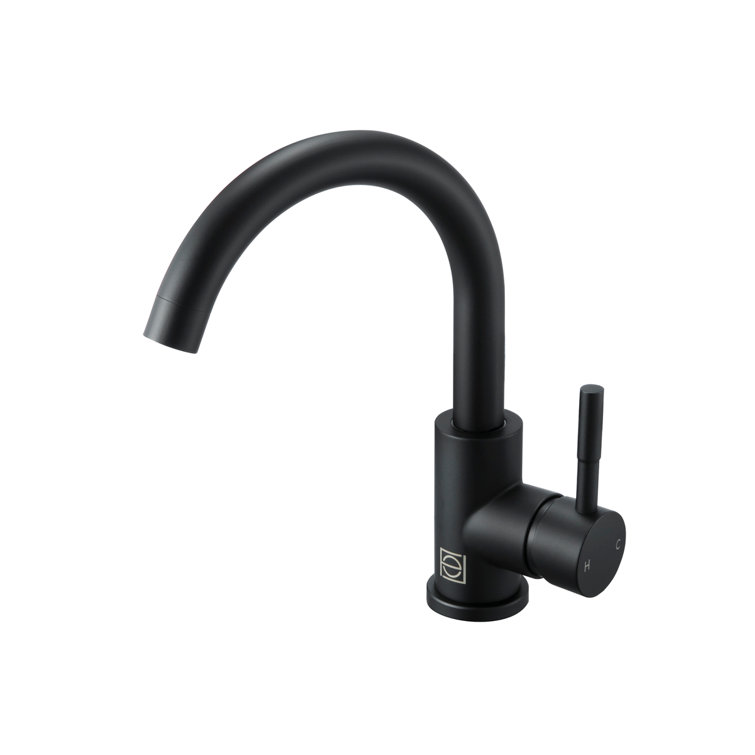 Matte Black Stainless Steel Single-Handle Bathroom Faucet