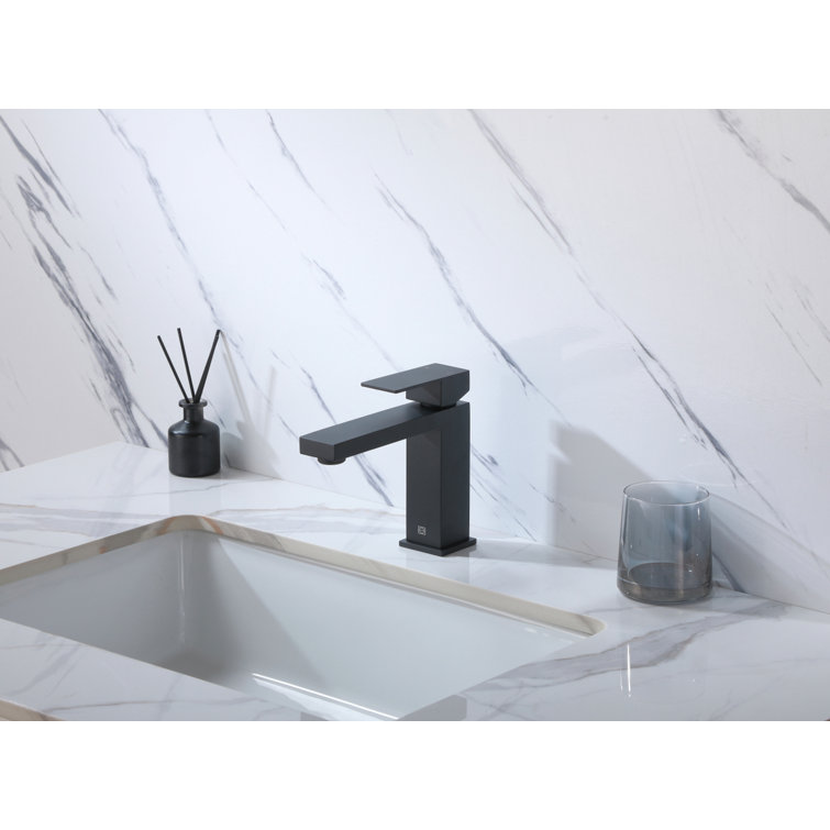 Matte Black Stainless Steel Single-Handle Bathroom Faucet