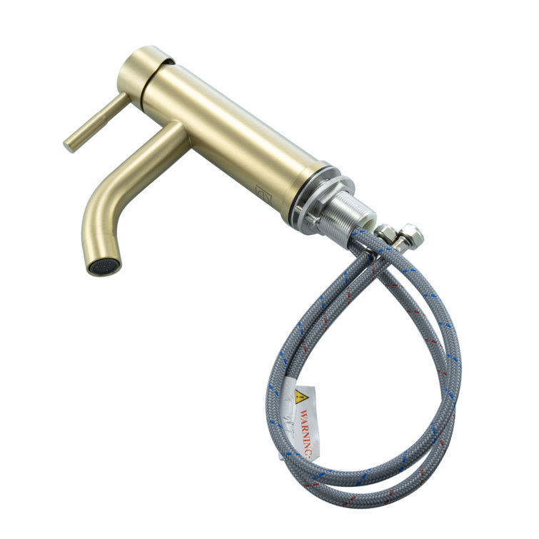 Brushed Gold Stainless Steel Single-Handle Bathroom Faucet