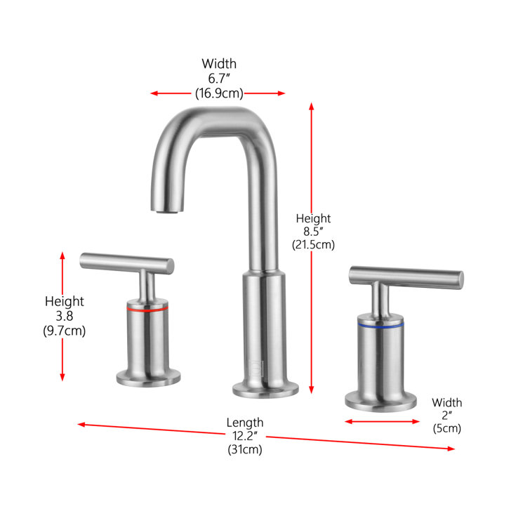 Brushed Nickel Double Handle Corrosion Resistant Bathroom Faucet