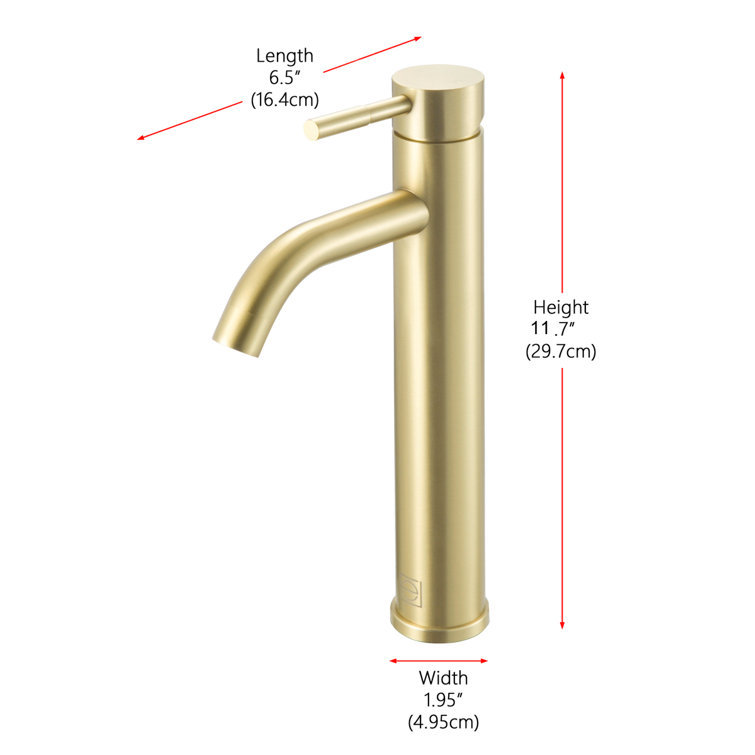Brushed Gold Stainless Steel Single-Handle Bathroom Faucet