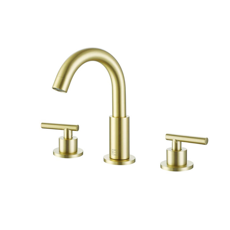 Brushed Gold Stainless Steel 2-Handle Widespread Bathroom Faucet