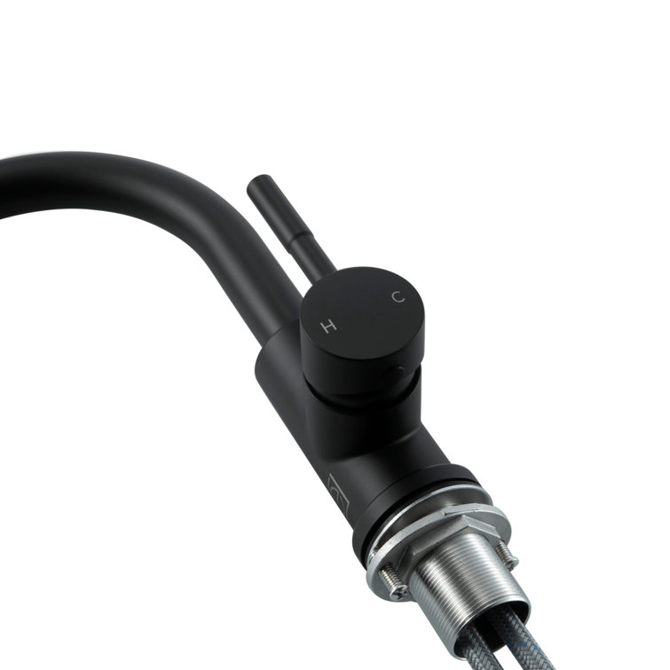 Matte Black Stainless Steel Single-Handle Bathroom Faucet