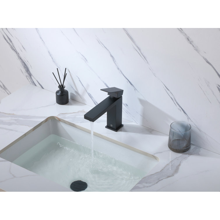 Matte Black Stainless Steel Single-Handle Bathroom Faucet