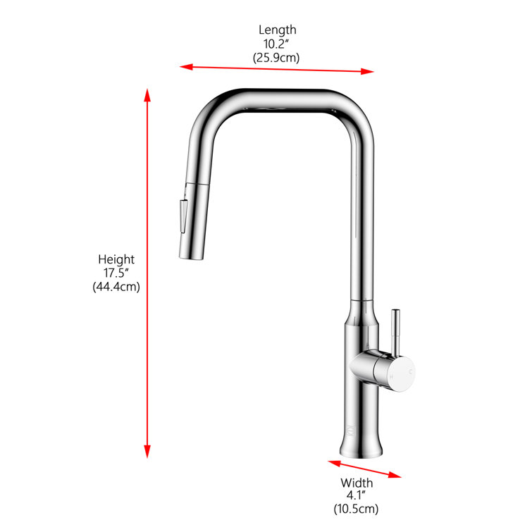 Chrome Gooseneck Single Handle Pull-Down Kitchen Faucet