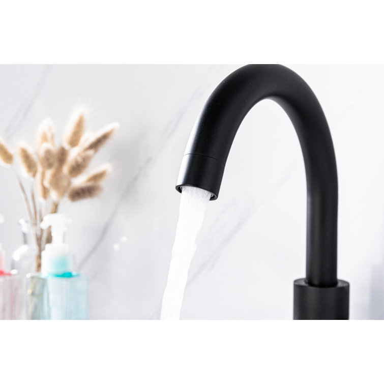 Matte Black Stainless Steel Single-Handle Bathroom Faucet