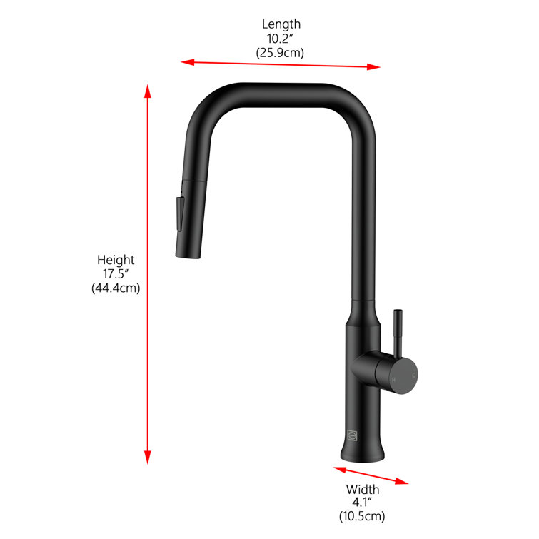 Matte Black Stainless Steel Gooseneck Kitchen Faucet with Pull-out Spray