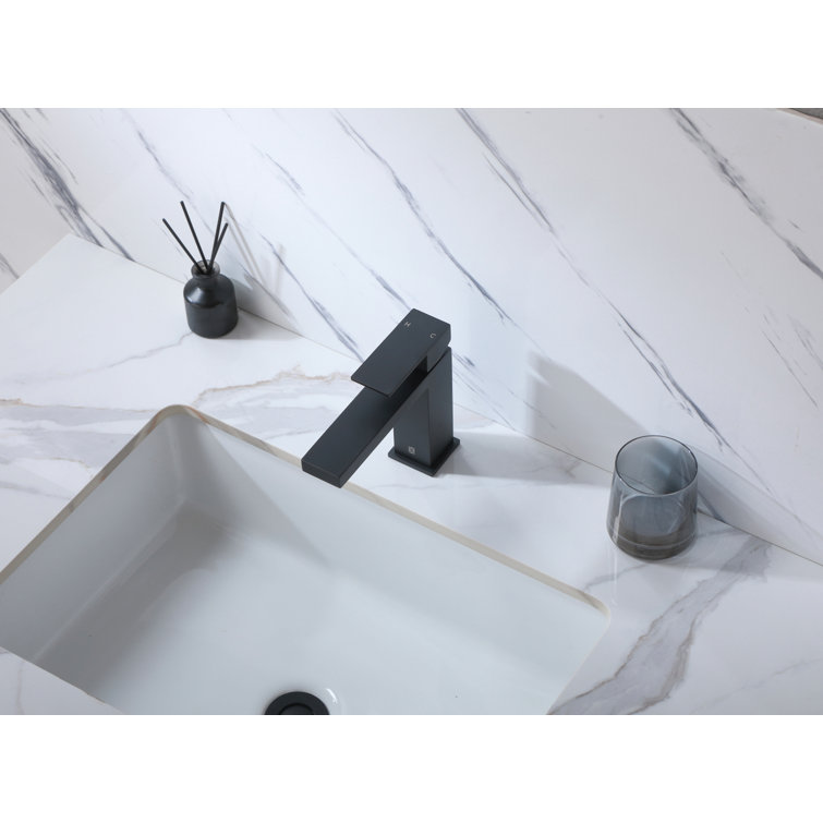 Matte Black Stainless Steel Single-Handle Bathroom Faucet