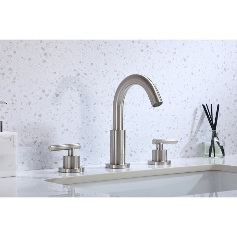 Leah 8-Inch Brushed Nickel Double Handle Bathroom Faucet
