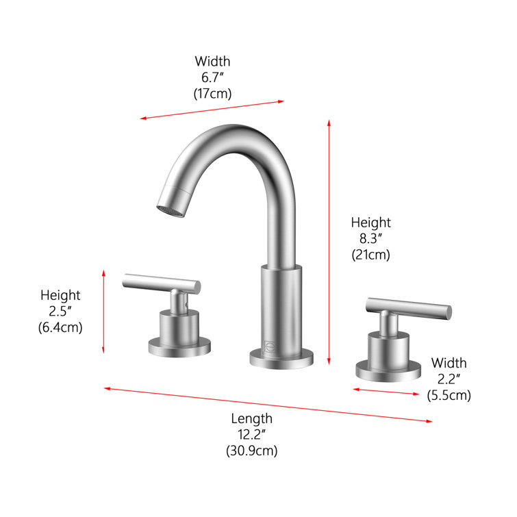 Leah 8-Inch Brushed Nickel Double Handle Bathroom Faucet