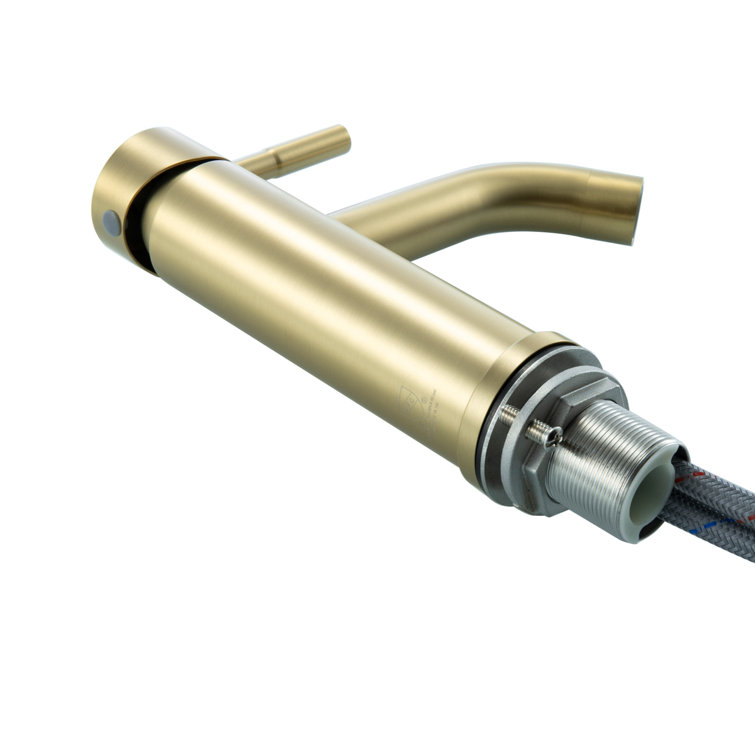Brushed Gold Stainless Steel Single-Handle Bathroom Faucet