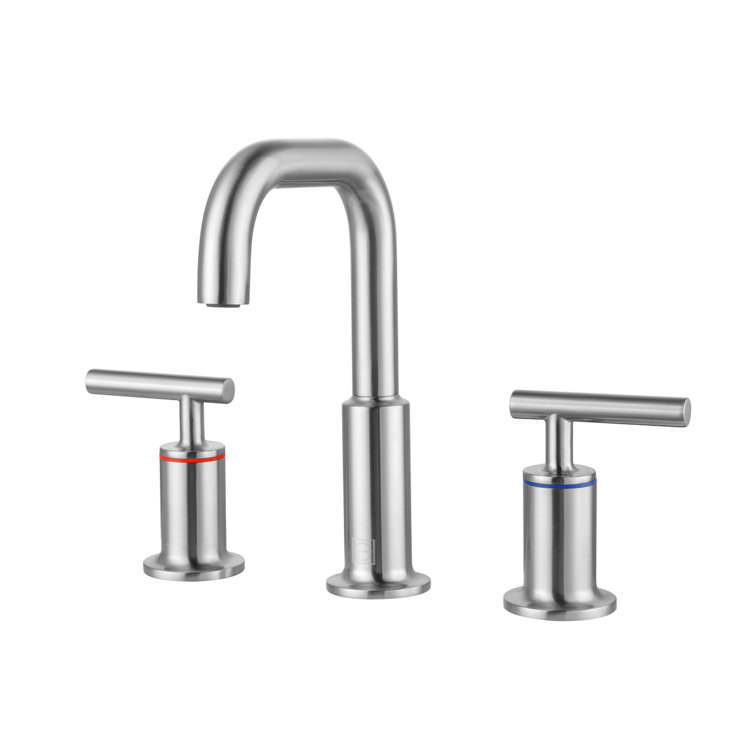 Brushed Nickel Double Handle Corrosion Resistant Bathroom Faucet