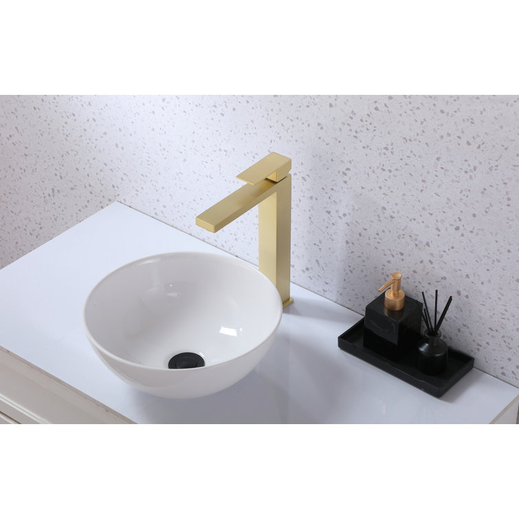 Brushed Gold Stainless Steel Single-Handle Bathroom Faucet