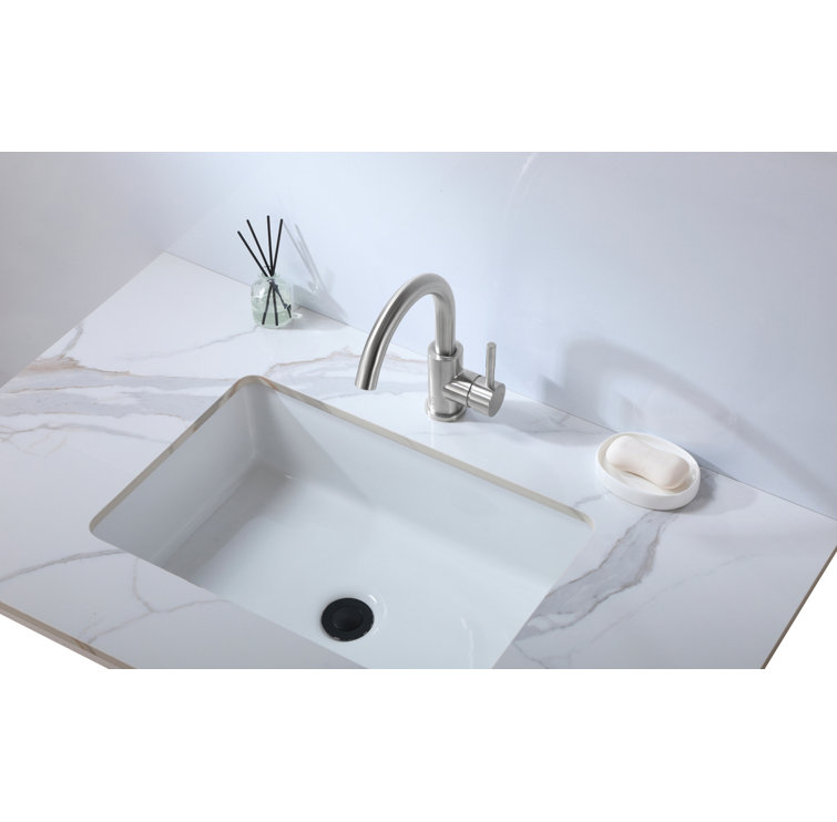 Brushed Nickel Single-Handle Bathroom Faucet with Ceramic Disc