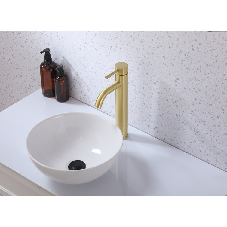 Brushed Gold Stainless Steel Single-Handle Bathroom Faucet