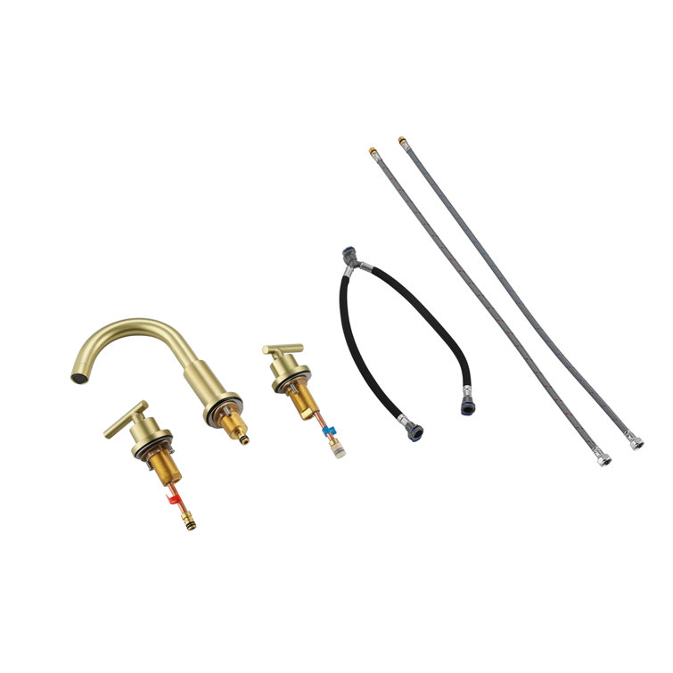 Brushed Gold Stainless Steel 2-Handle Widespread Bathroom Faucet