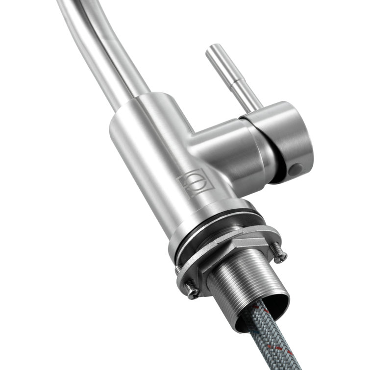 Brushed Nickel Single-Handle Bathroom Faucet with Ceramic Disc