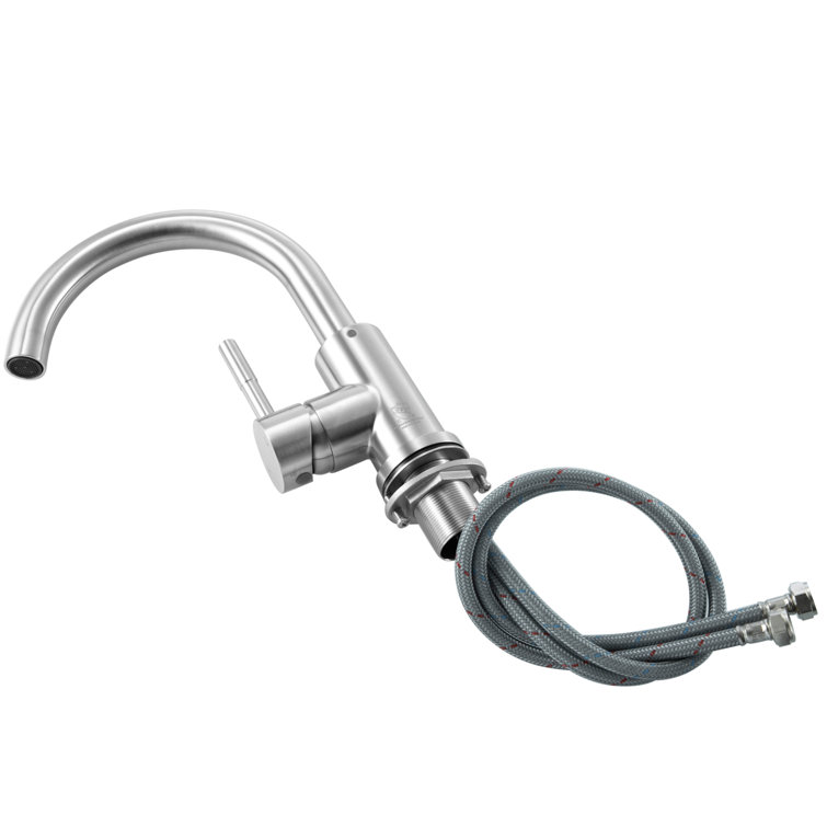 Brushed Nickel Single-Handle Bathroom Faucet with Ceramic Disc