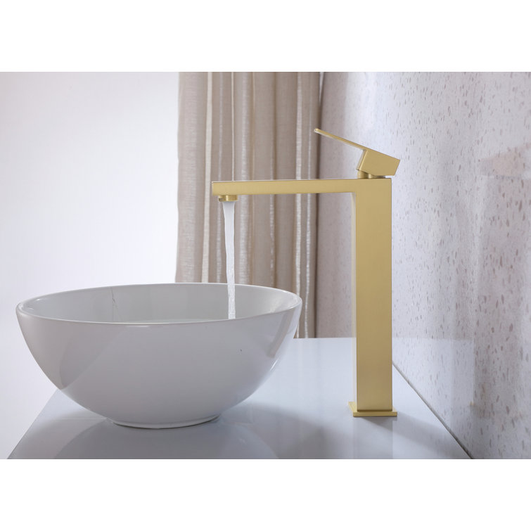 Brushed Gold Stainless Steel Single-Handle Bathroom Faucet