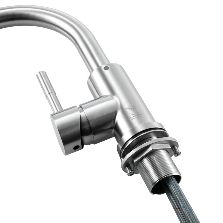 Brushed Nickel Single-Handle Bathroom Faucet with Ceramic Disc