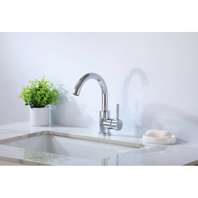 Chrome Single Handle Corrosion Resistant Bathroom Faucet
