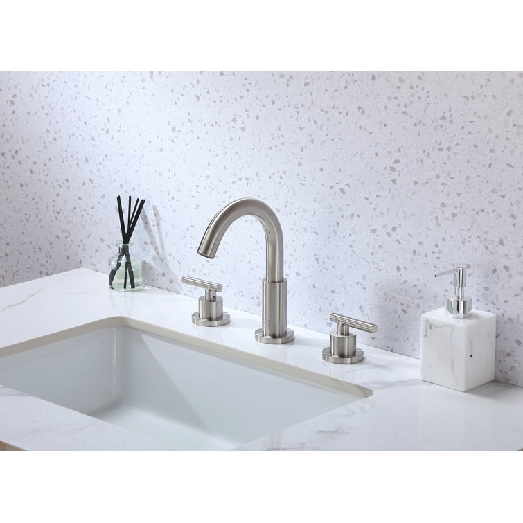 Leah 8-Inch Brushed Nickel Double Handle Bathroom Faucet
