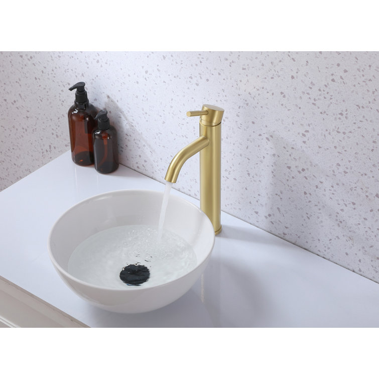 Brushed Gold Stainless Steel Single-Handle Bathroom Faucet