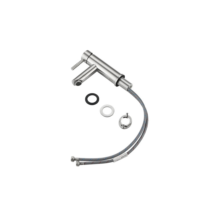 Brushed Nickel Single-Handle Bathroom Faucet with Ceramic Disc