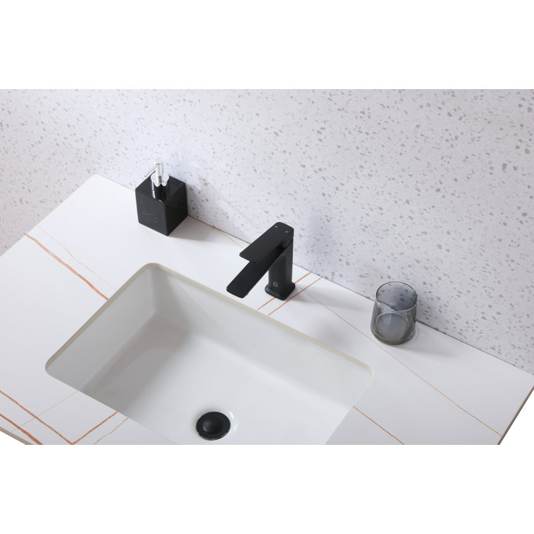 Matte Black Brass Single-Handle Bathroom Faucet