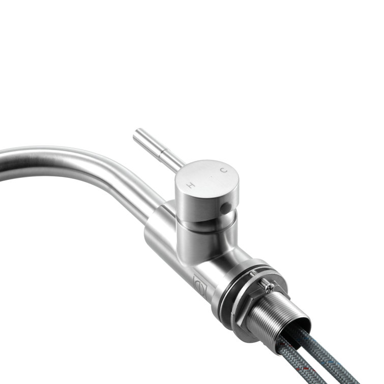 Brushed Nickel Single-Handle Bathroom Faucet with Ceramic Disc
